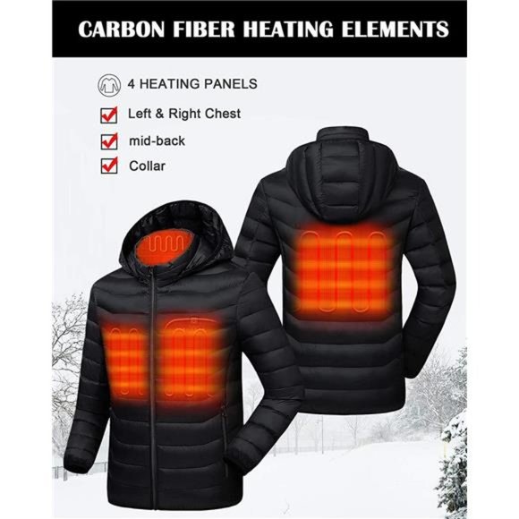 Venustas Heated Jacket with Battery Pack with Detachable Hood - Picture 3 of 3